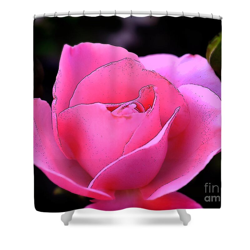 Clay Shower Curtain featuring the photograph Pink Rose Day by Clayton Bruster