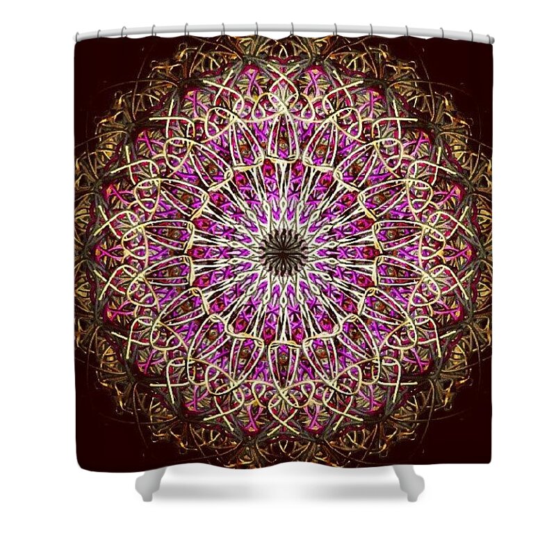 Mandala Shower Curtain featuring the photograph Pink Sun Mandala by Vicki Field