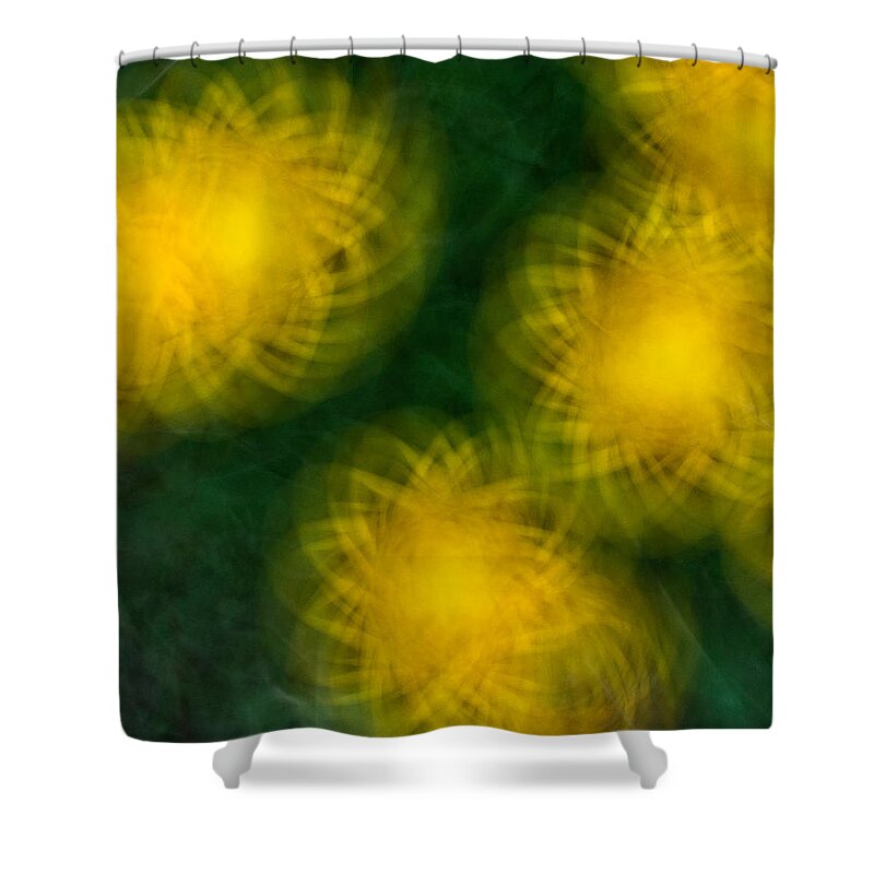 Abstract Shower Curtain featuring the photograph Pirouetting Dandelions by Neil Shapiro