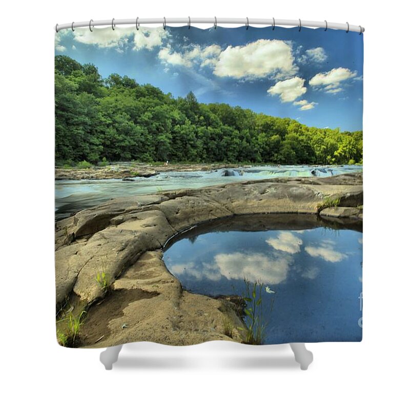 Youghiogheny River Shower Curtain featuring the photograph Pool Along The River by Adam Jewell