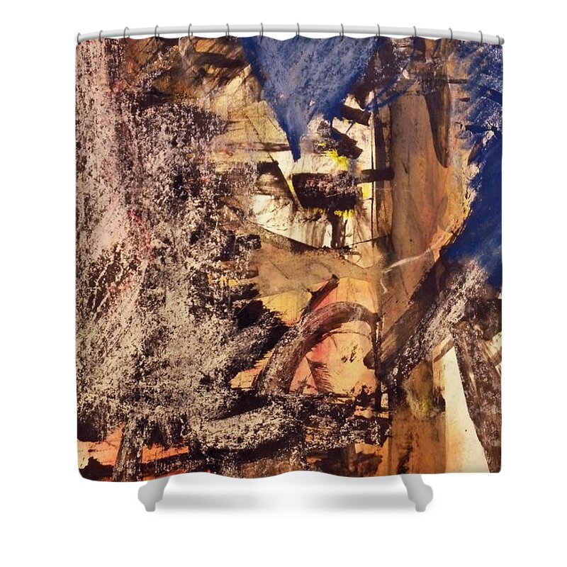 Landscape Shower Curtain featuring the pastel Portrait by JC Armbruster