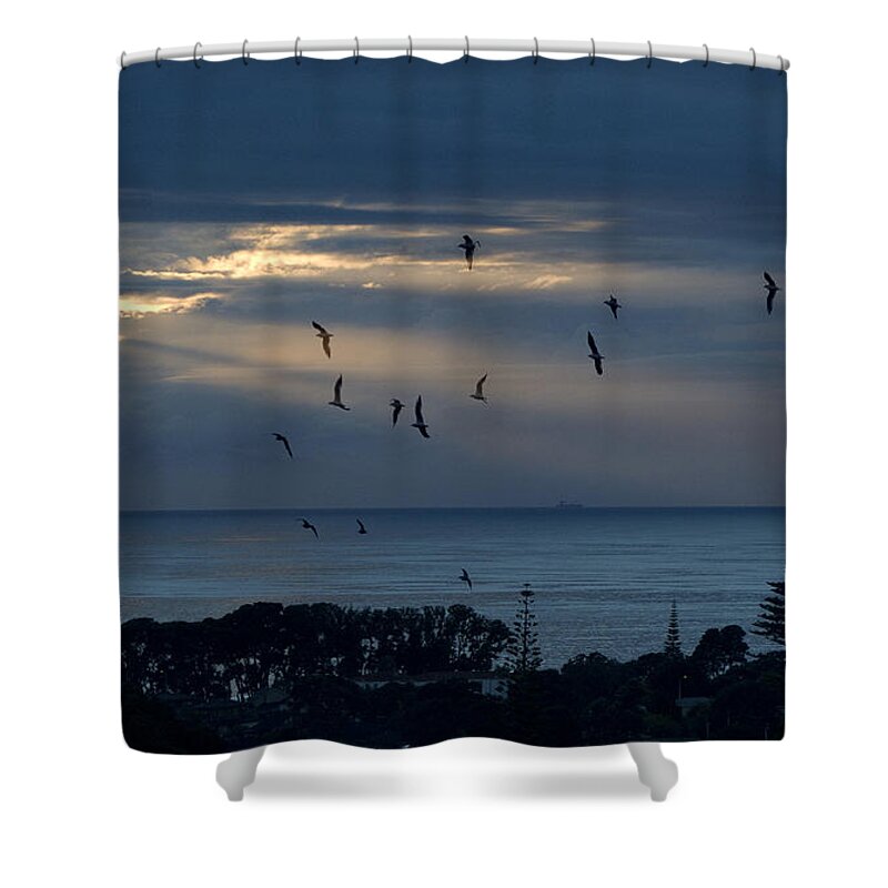 Dusk Shower Curtain featuring the photograph Promise of a New Day by Karen Lewis