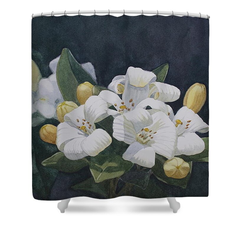 Jan Lawnikanis Shower Curtain featuring the painting Purity by Jan Lawnikanis