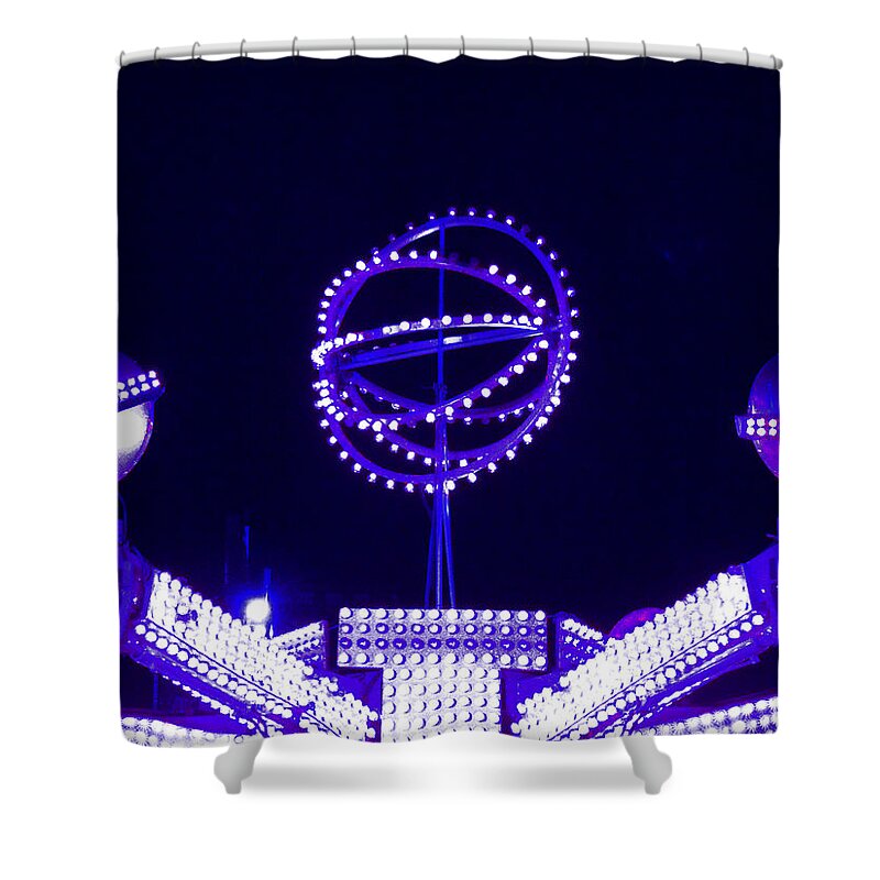 Art Deco Carnival Ride Shower Curtain featuring the photograph Purple Lovers Ride 4 Free by Kym Backland