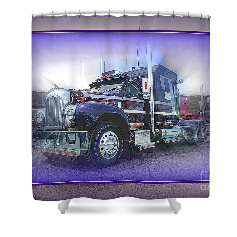 Trucks Shower Curtain featuring the photograph Purple Mack Abstract by Randy Harris