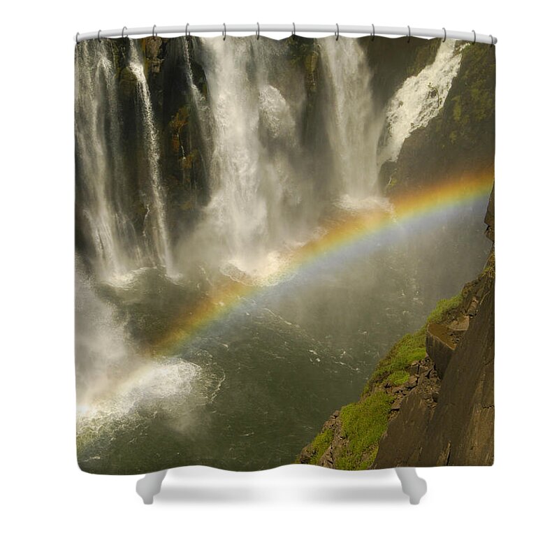 Africa Shower Curtain featuring the photograph Rainbow falls by Alistair Lyne