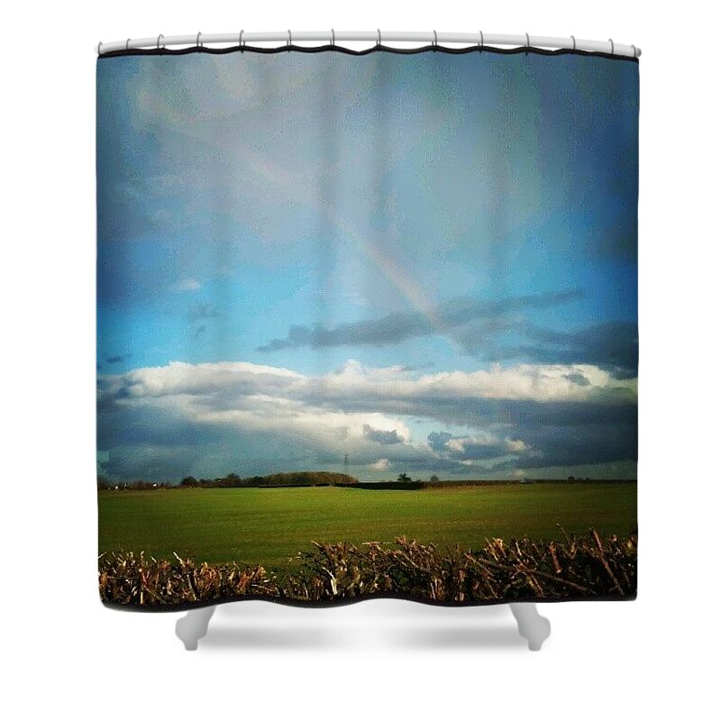 Instaprints Shower Curtain featuring the photograph Rainbow Over The Field by Vicki Field