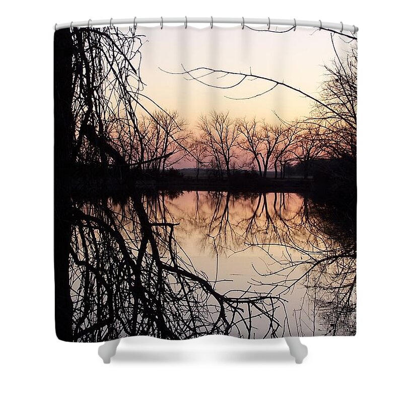 Sunset Shower Curtain featuring the photograph Reflections by Dorrene BrownButterfield