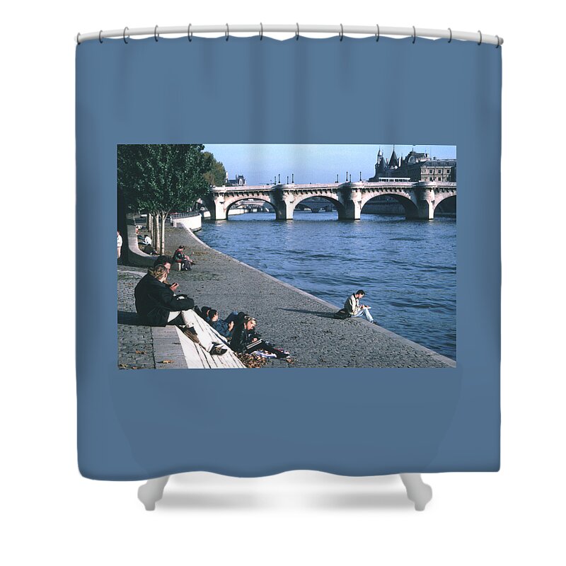 River Shower Curtain featuring the photograph Relaxing Along the Seine by Tom Wurl