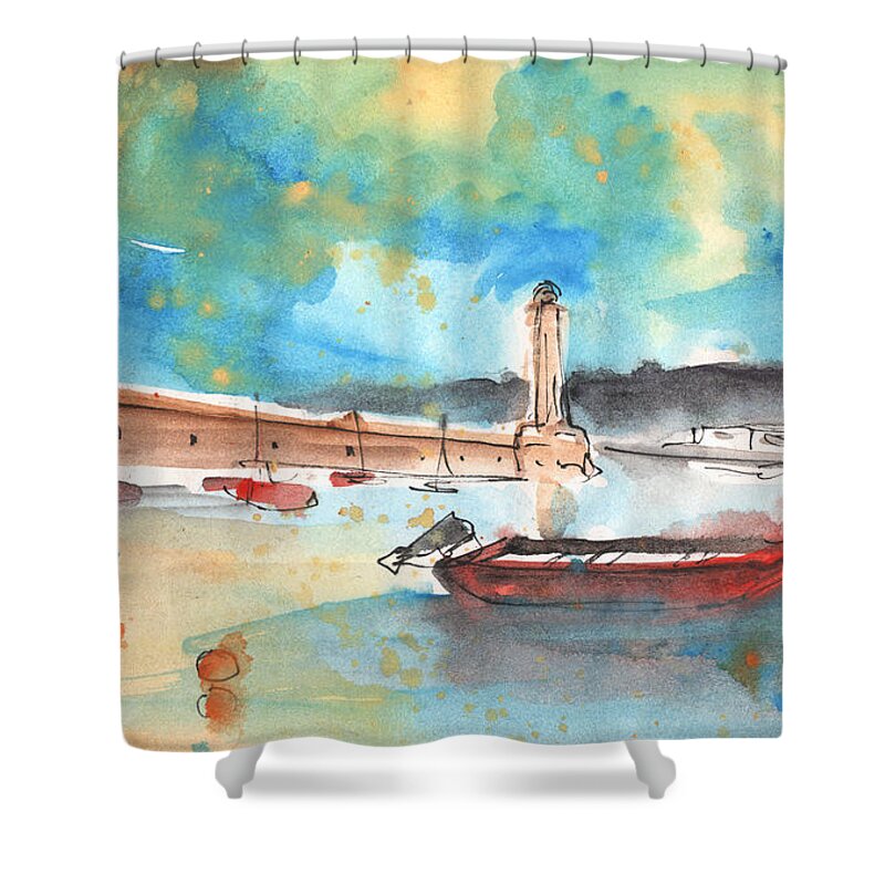 Travel Art Shower Curtain featuring the painting Rethymno 02 by Miki De Goodaboom