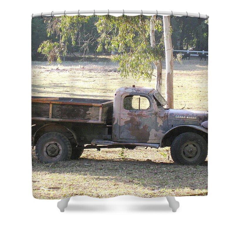 Truck Shower Curtain featuring the photograph Retired Power Wagon by Sue Halstenberg