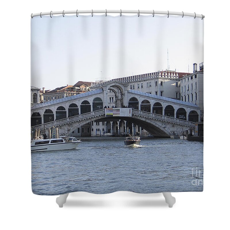 Grand Canal Shower Curtain featuring the photograph Rialto. Venice by Bernard Jaubert