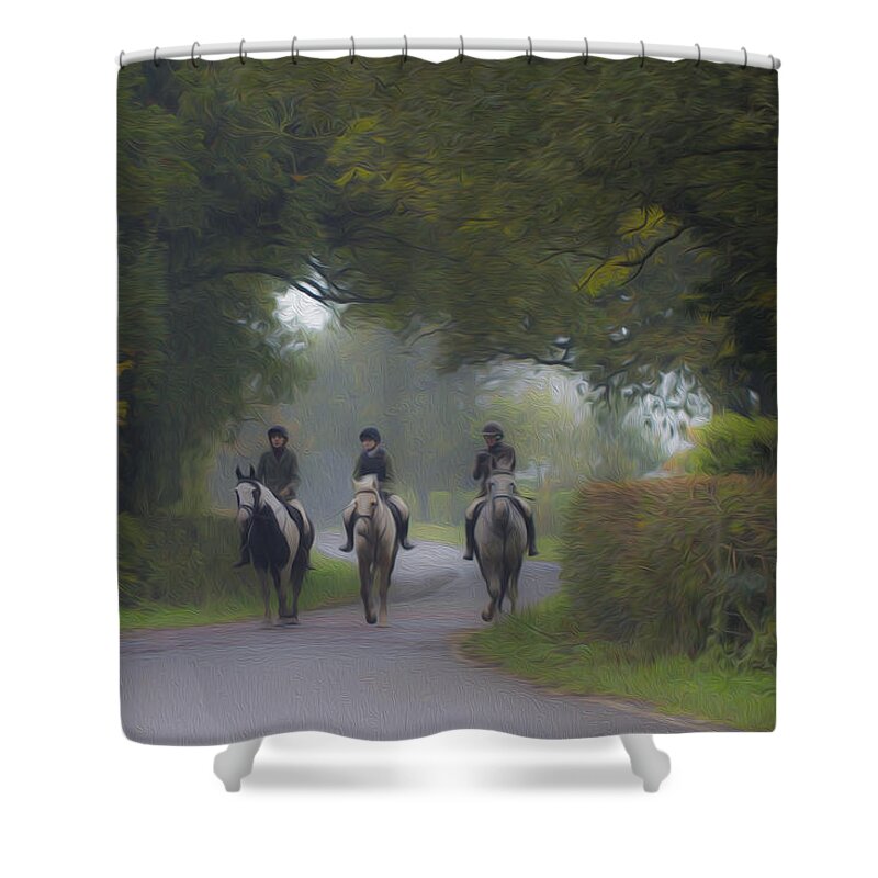 Clare Bambers Shower Curtain featuring the photograph Riding in Tandem by Clare Bambers