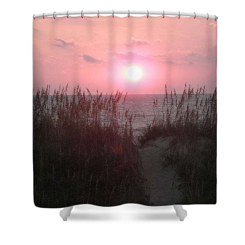 Sunrise Shower Curtain featuring the photograph Rise Beyond The Dunes by Kim Galluzzo Wozniak
