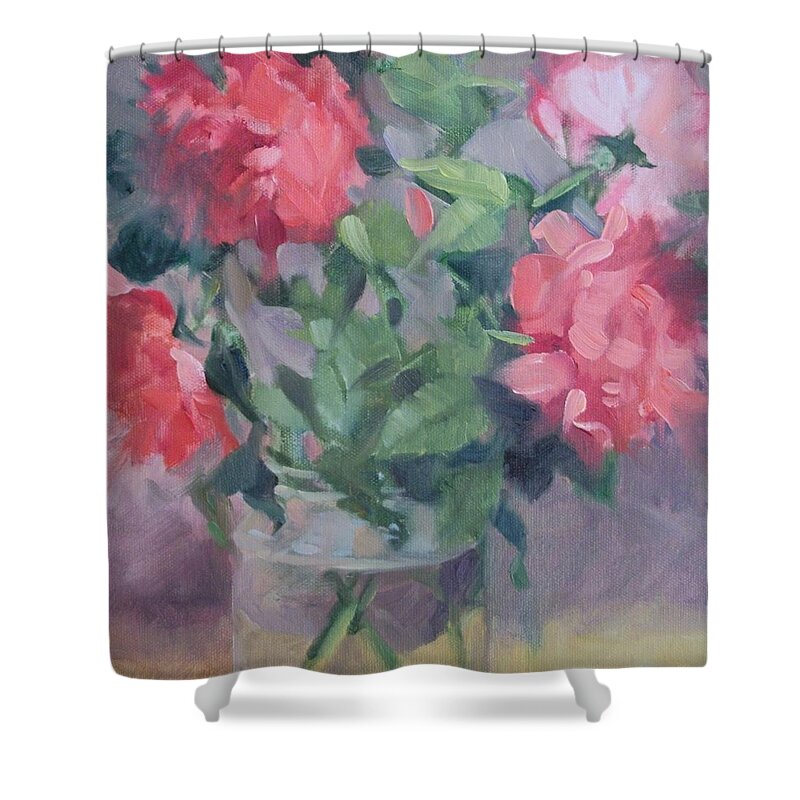 Roses Shower Curtain featuring the painting Roses by Margaret Aycock