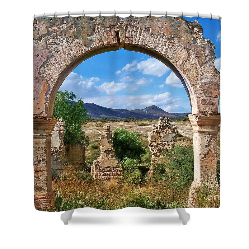 Ruins Shower Curtain featuring the photograph Ruins Of Mineral De Pozos by John Kolenberg