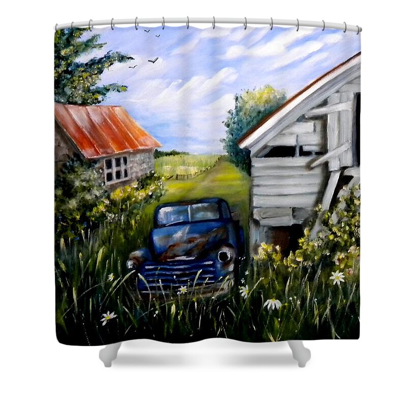 Barn Shower Curtain featuring the photograph Rustic Partners by Renate Wesley