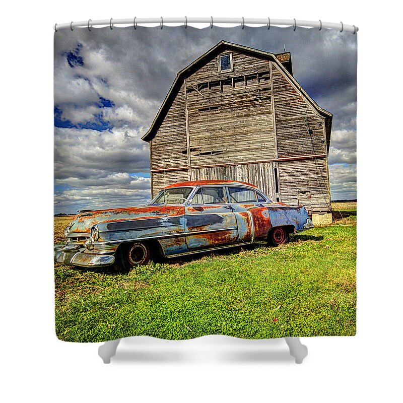  Shower Curtain featuring the photograph Rusty Old Cadillac by Peter Ciro
