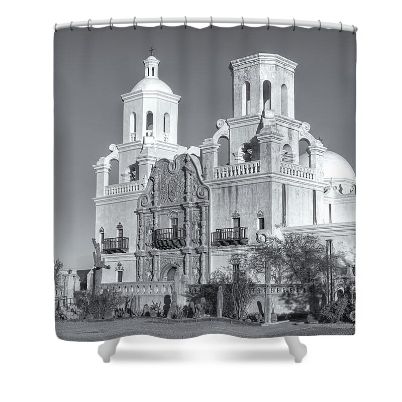 Clarence Holmes Shower Curtain featuring the photograph San Xavier del Bac Mission V by Clarence Holmes