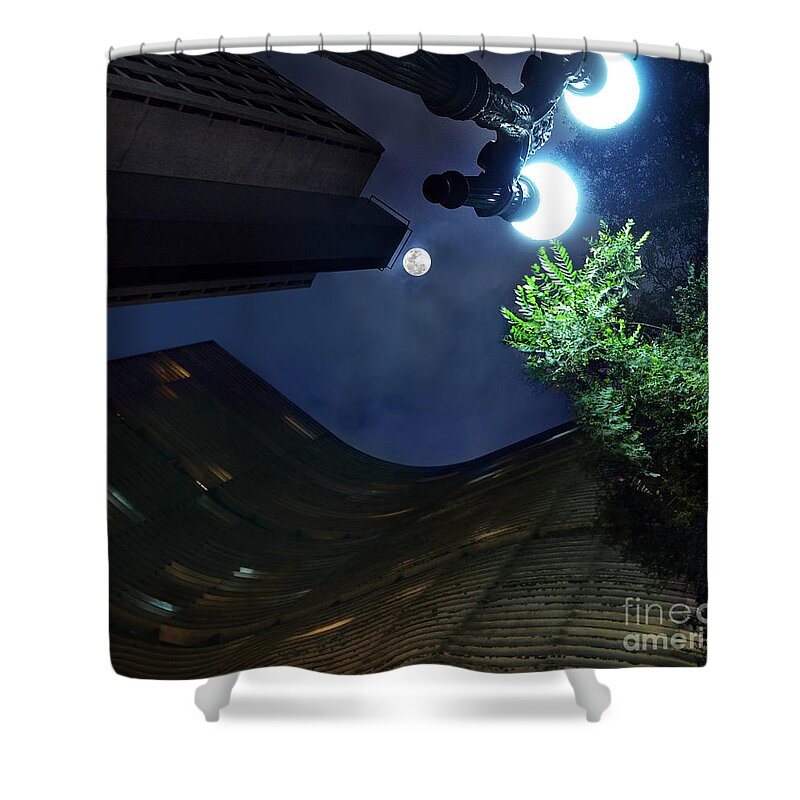 Saopaulo Shower Curtain featuring the photograph Copan Building and the Moonlight by Carlos Alkmin