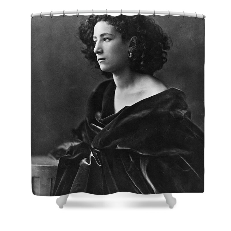 History Shower Curtain featuring the photograph Sarah Bernhardt, French Actress by Photo Researchers