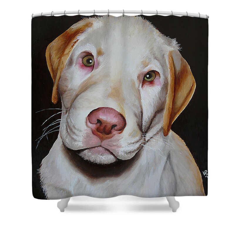 Puppy Shower Curtain featuring the painting Savannah by Vic Ritchey