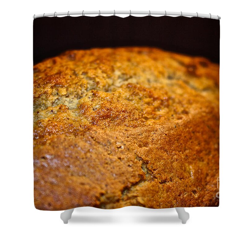 Banana Bread Shower Curtain featuring the photograph Scratch Built Bread by Susan Herber
