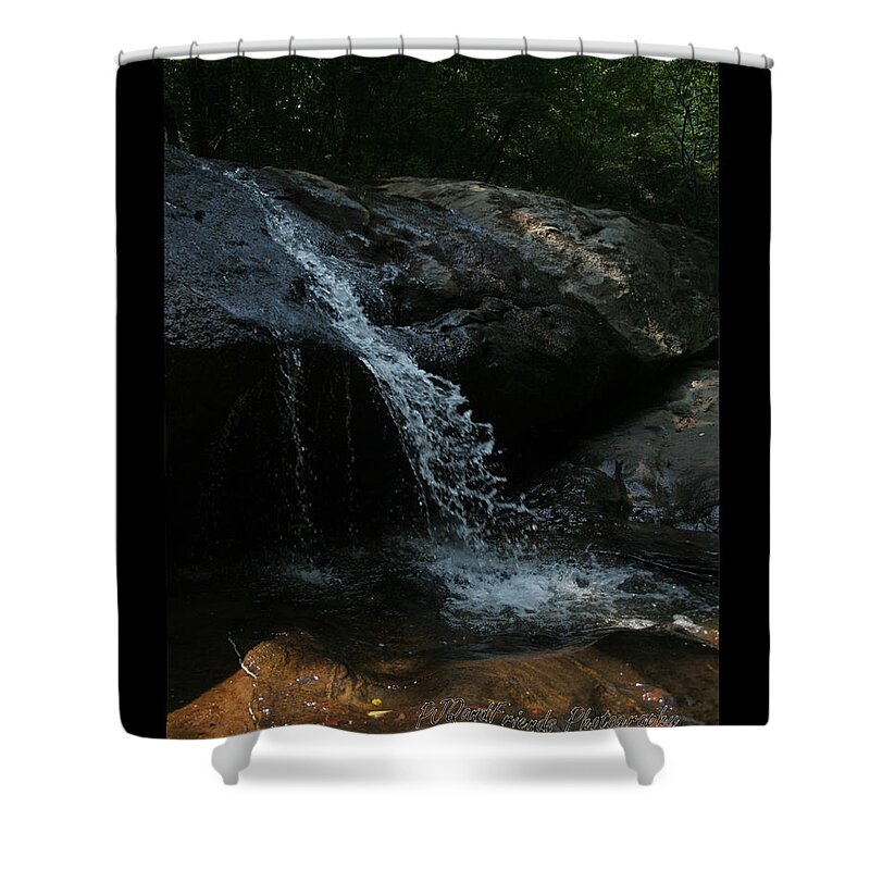 Waterfall Shower Curtain featuring the photograph 'Secret Serenbe Waterfall' by PJQandFriends Photography