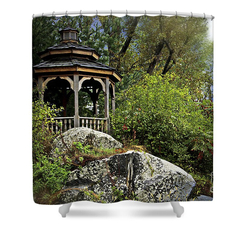 Gazebo Shower Curtain featuring the photograph Secrets of the Heart by Brenda Giasson