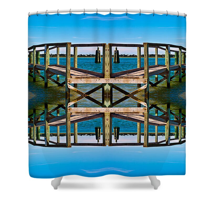 Topsail Shower Curtain featuring the digital art Serenity by Betsy Knapp