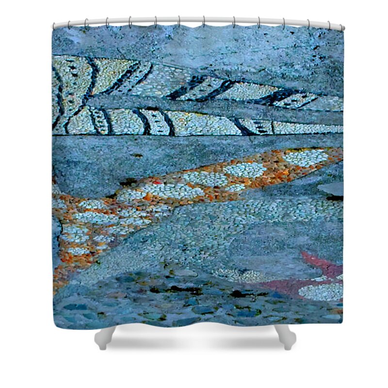 Pebble Artwork Shower Curtain featuring the photograph Shark Tail by Tap On Photo