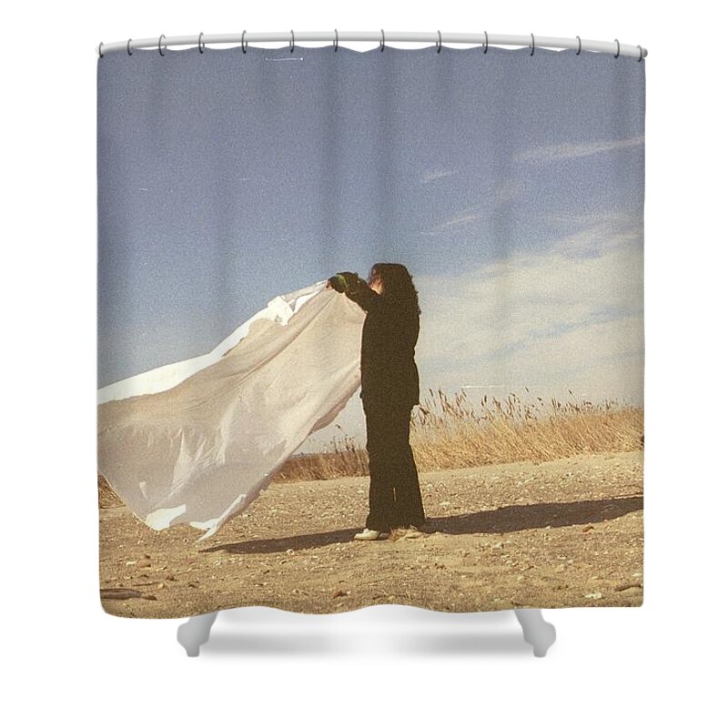 Performance Art Shower Curtain featuring the photograph Sheet Project Red Hook by Bellavia