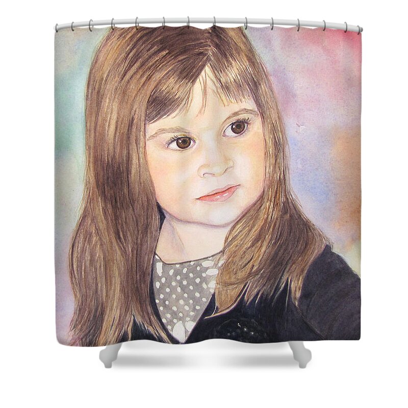 Portrait Shower Curtain featuring the painting Shelby by Carol Flagg