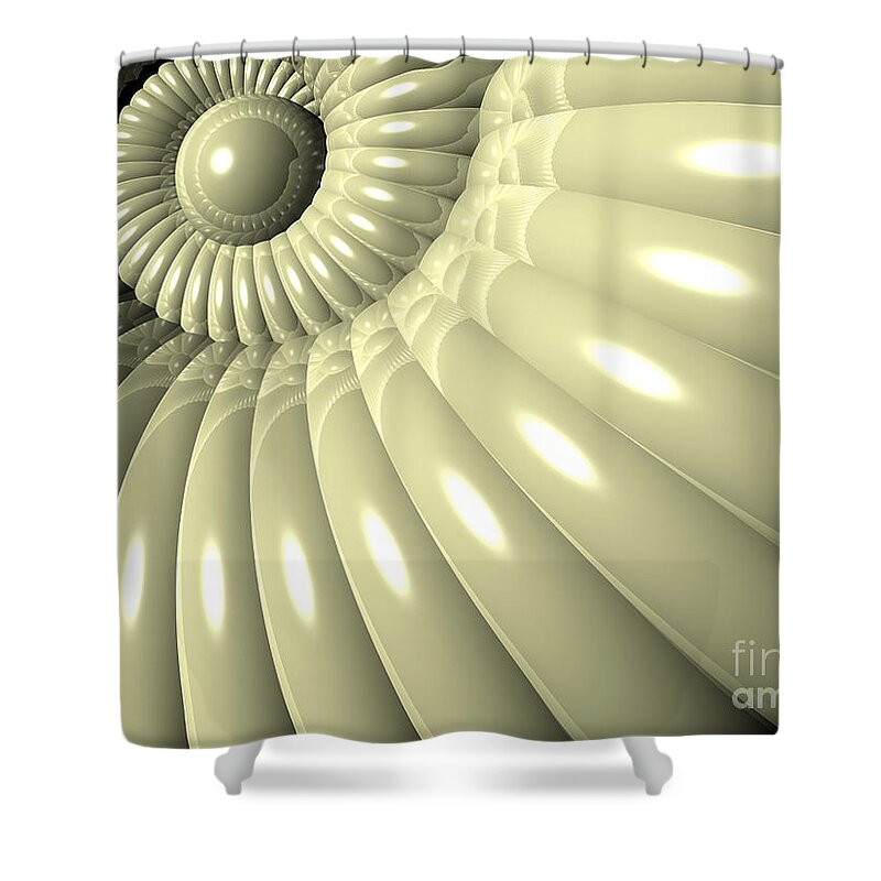 Shell Shower Curtain featuring the digital art Shell of Repetition by Phil Perkins