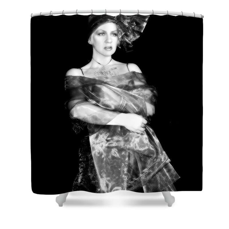 Retro Shower Curtain featuring the photograph Shiny Lady by B Cash