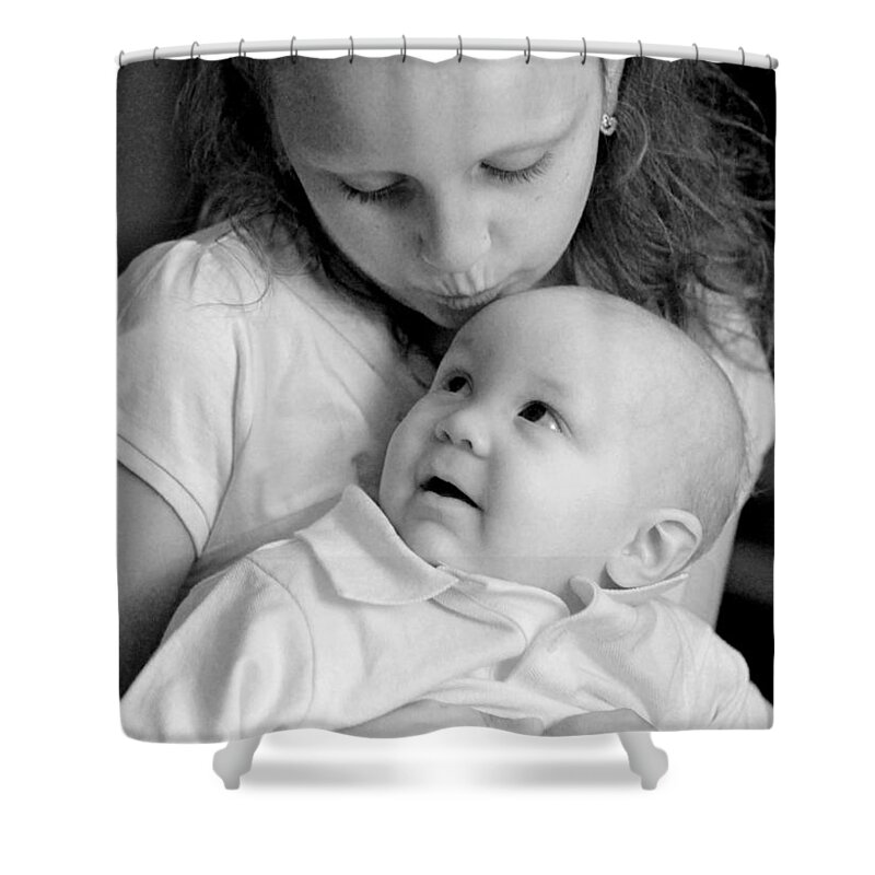 Portraits Shower Curtain featuring the photograph Sibling Love by Lisa Phillips