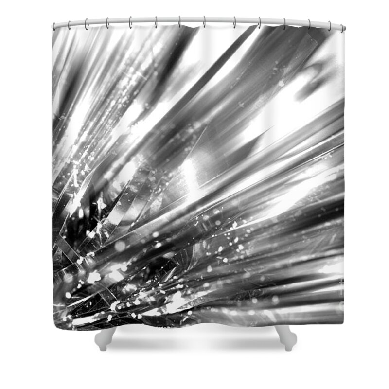 Silver Shower Curtain featuring the photograph Silver explosion by Simon Bratt