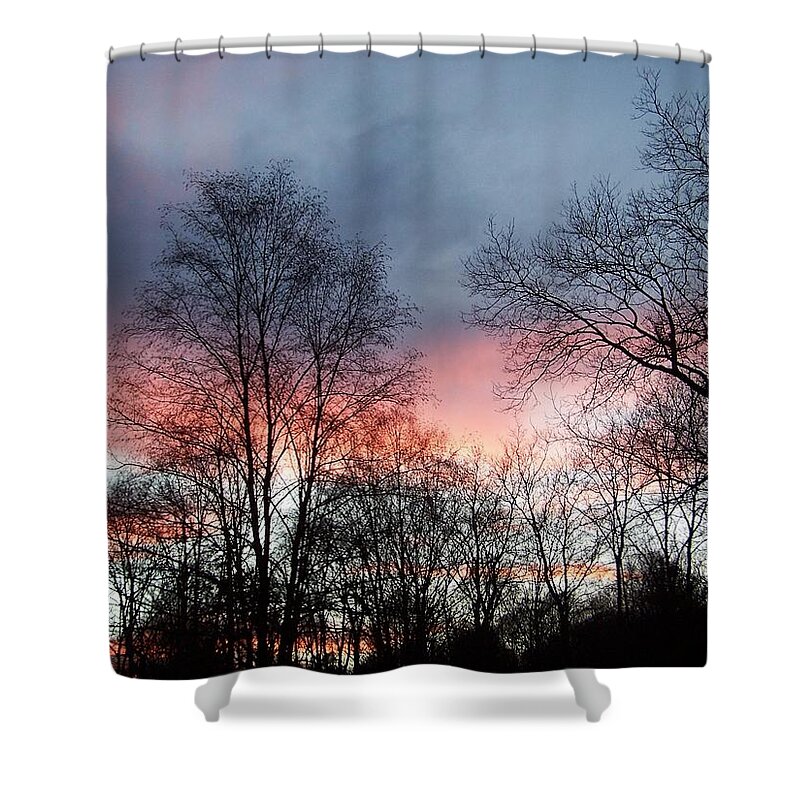 Smokey Shower Curtain featuring the photograph Smokey Fire In The Sky by Kim Galluzzo