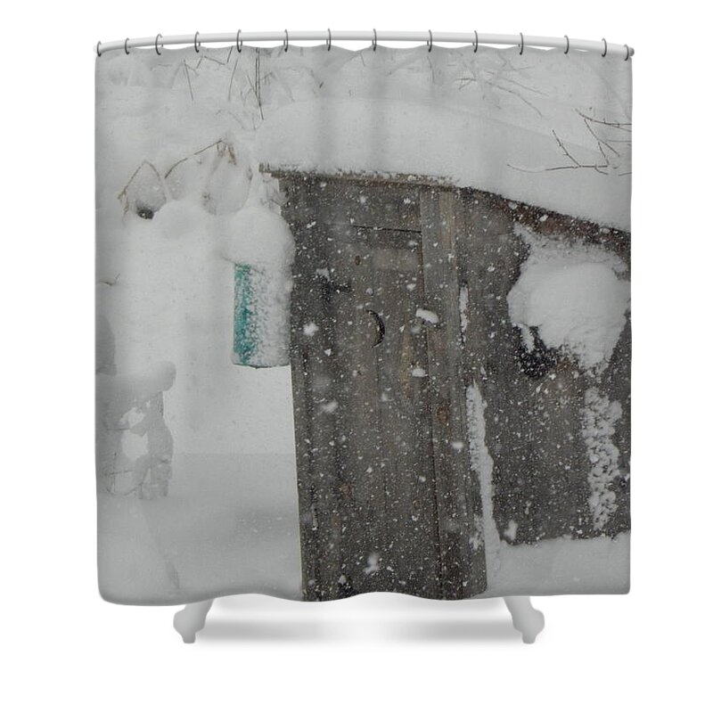 Snow Shower Curtain featuring the photograph Snow Storm In The Country by Kim Galluzzo Wozniak