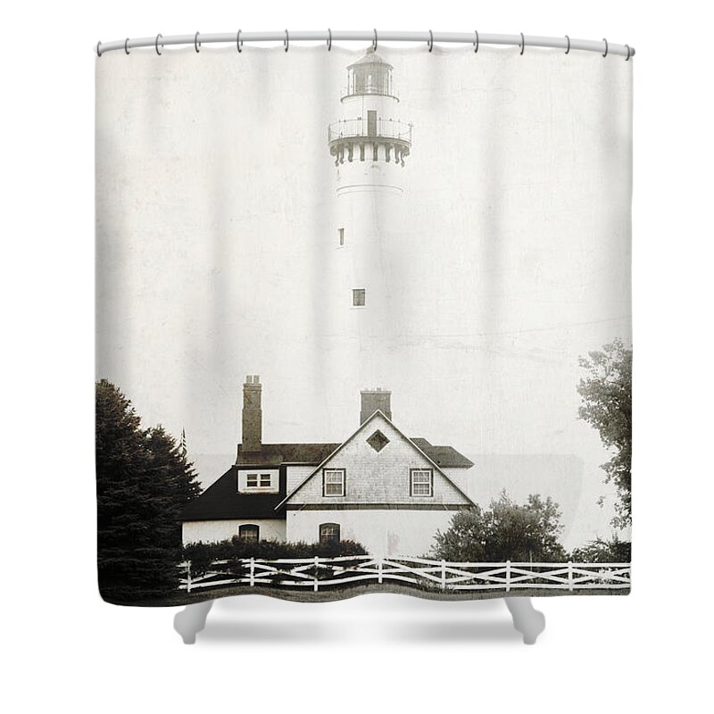 Lighthouse Shower Curtain featuring the photograph Socked in by Jarrod Erbe