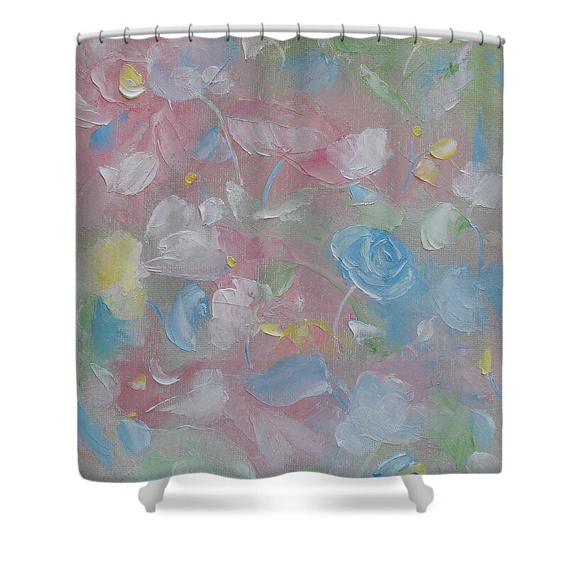 Flowers Shower Curtain featuring the painting Softly Spoken by Judith Rhue
