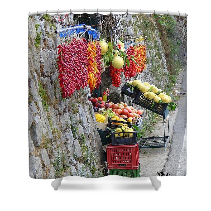 Spicy Shower Curtain featuring the photograph Spicy Fruit Stand by Patrick Witz
