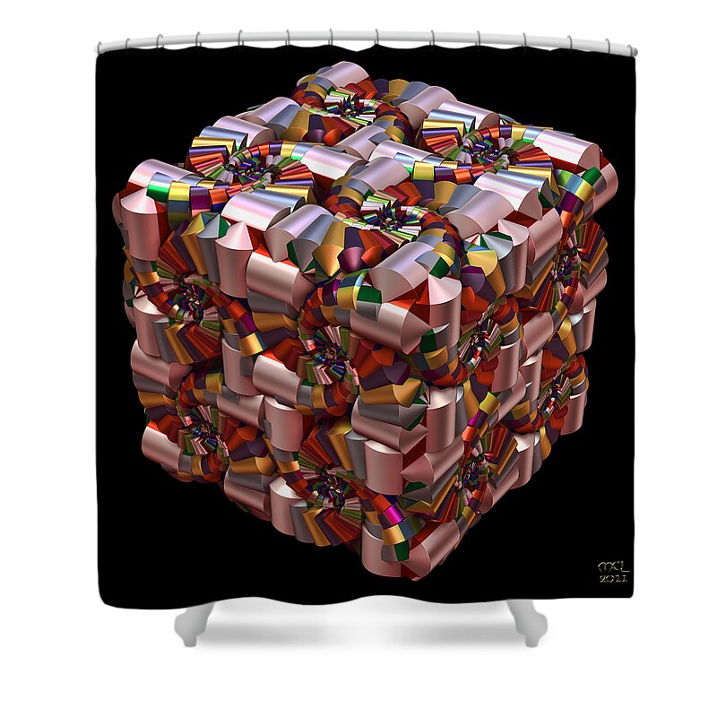 Computer Shower Curtain featuring the digital art Spiral Box I by Manny Lorenzo