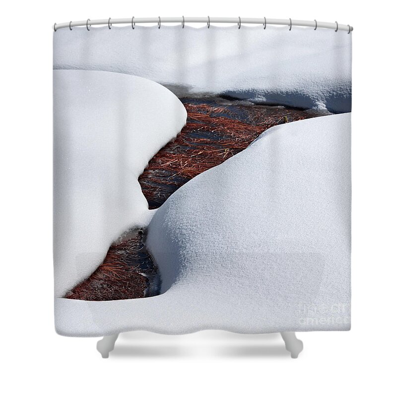 Snow Shower Curtain featuring the photograph Spooner Meadow Melt by L J Oakes