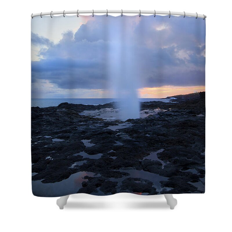 Spouting Horn Shower Curtain featuring the photograph Spouting Horn at Dusk by Michael Dawson
