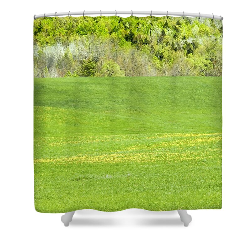 Hay Field Shower Curtain featuring the photograph Spring Farm Landscape in Maine by Keith Webber Jr