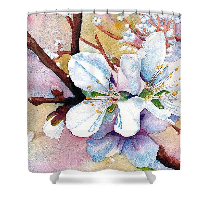 Watercolor Shower Curtain featuring the painting Sprung by Gerald Carpenter