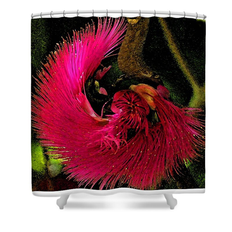 Flower Shower Curtain featuring the photograph St Kitts Flora by Cindy Manero