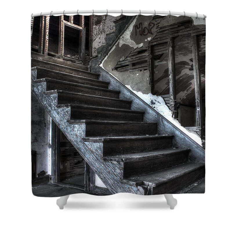 Apacheco Shower Curtain featuring the photograph Stairway to Ruin by Andrew Pacheco