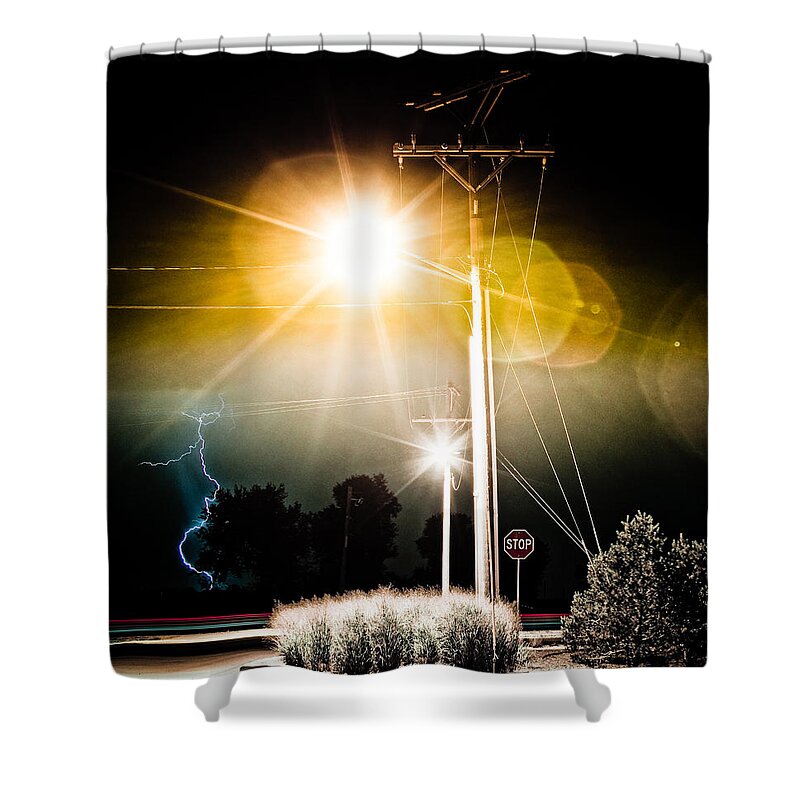 Lightning Bolt Pictures Shower Curtain featuring the photograph Stop IT by James BO Insogna